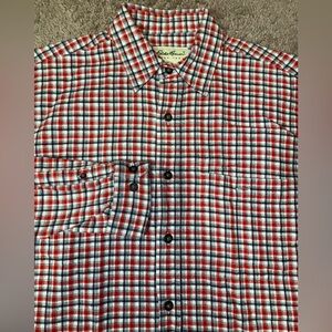 Eddie Bauer Flannel Dress Shirt Mens Size Small Button Up Down Cotton Shirt